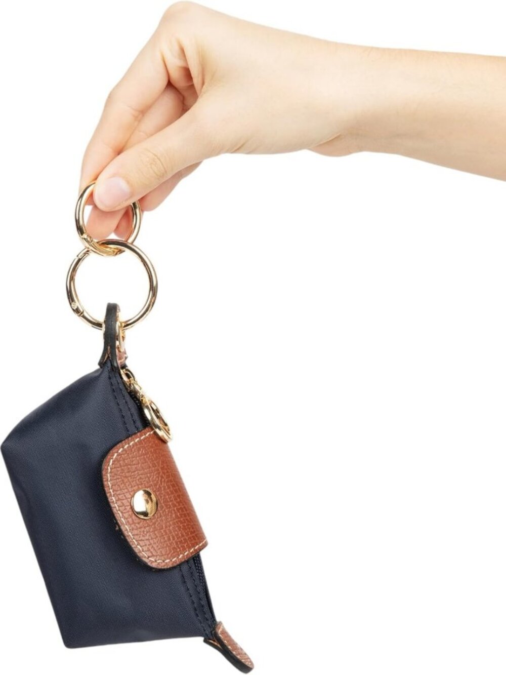Navy Blue Mini Keychain Pouch | Functional Coin Purse & Card Holder | Bag Charm - Picture 2 of 7